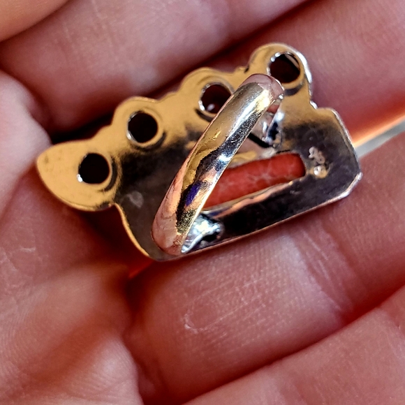 New Sea Sediment, Citrine, Tourmaline 925 Silver Ring. - Picture 12 of 16